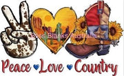 Peace Love Country - DTF